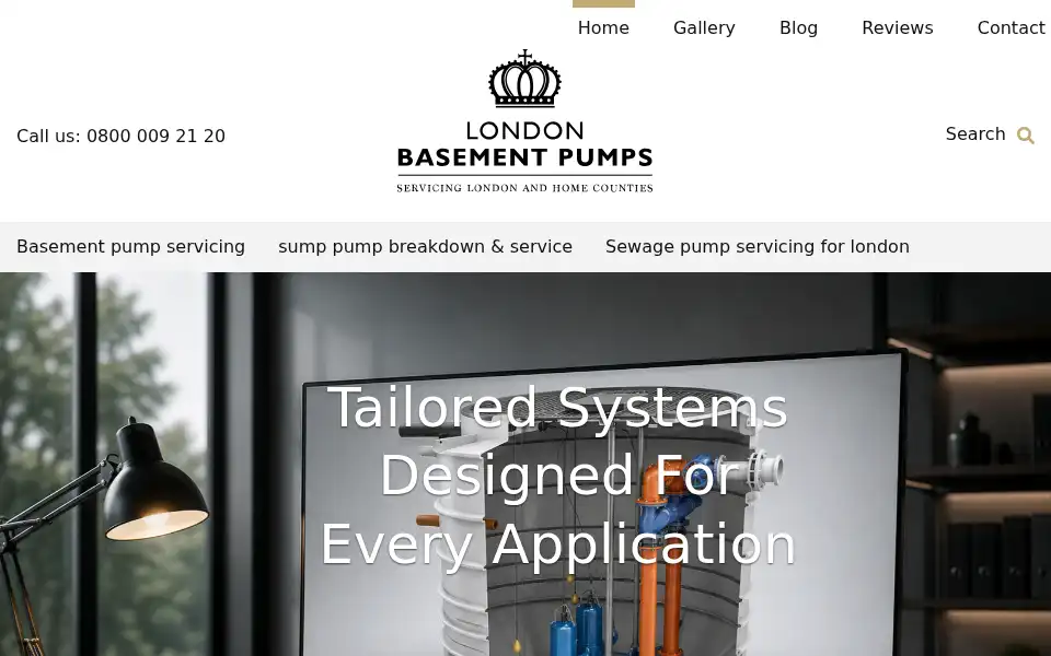 Screenshot of london-basement-pumps.co.uk