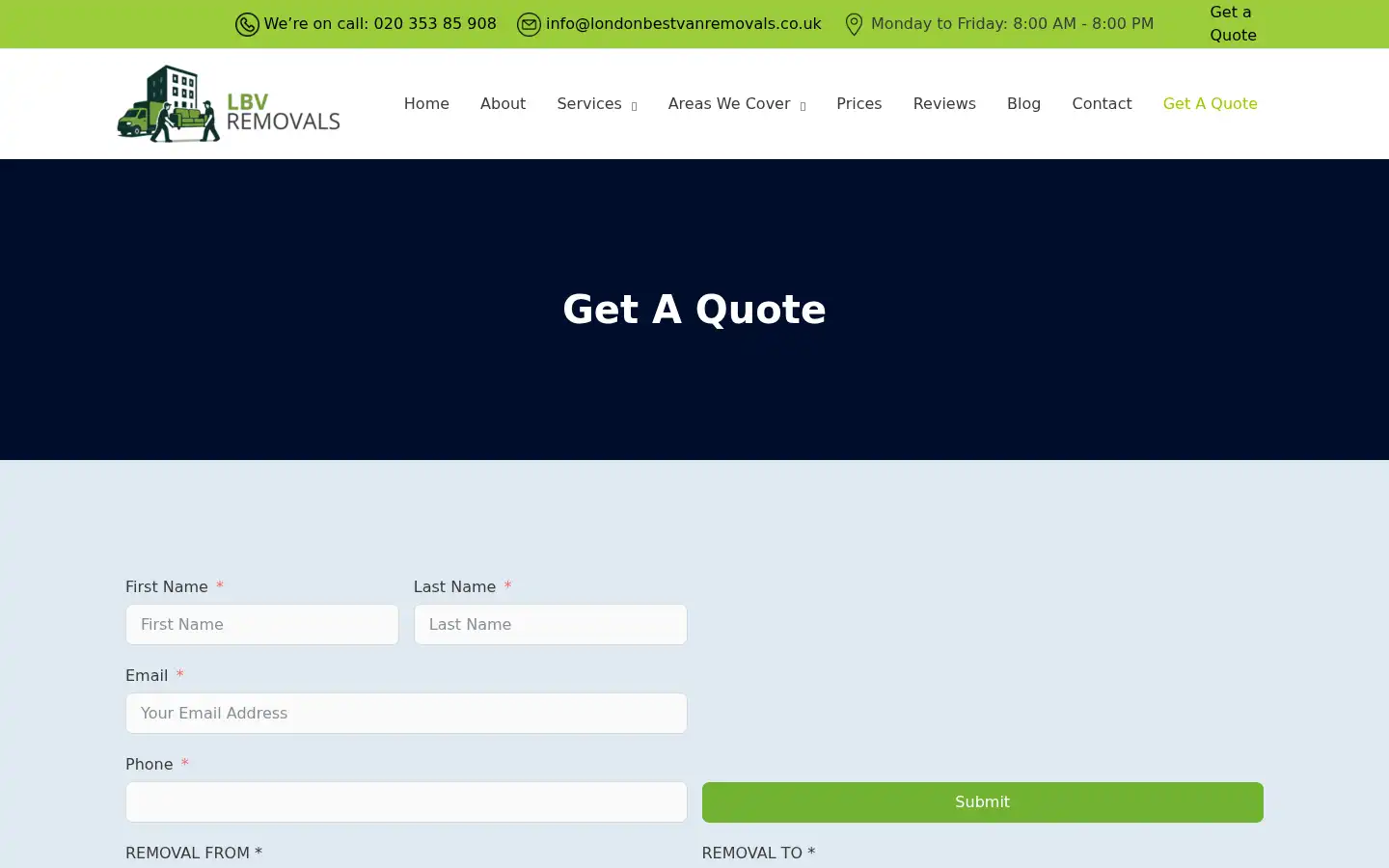 Screenshot of londonbestvanremovals.co.uk
