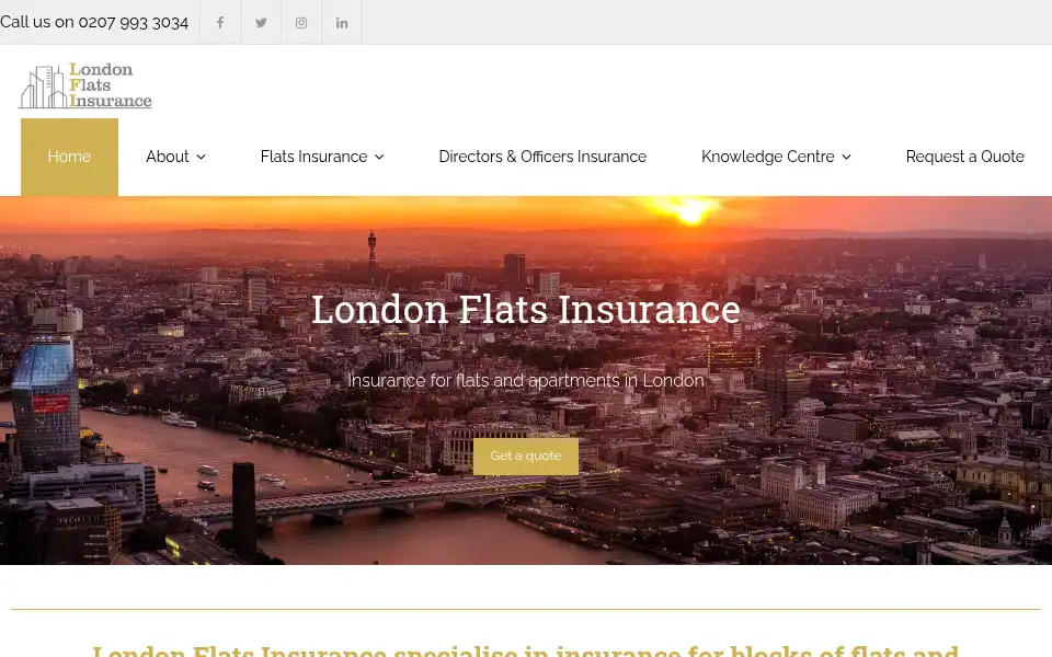 Screenshot of londonflatsinsurance.co.uk