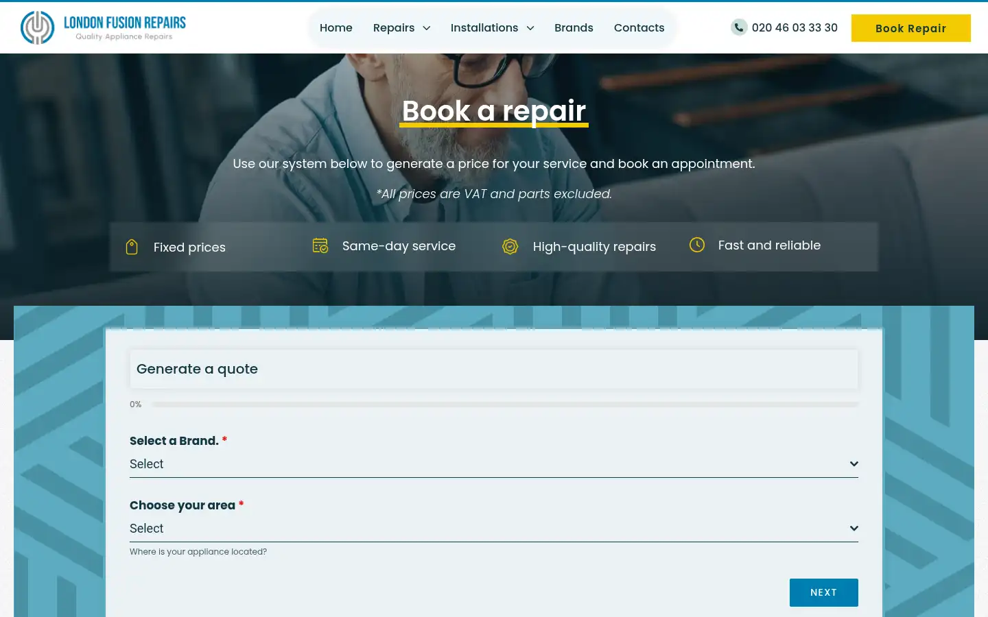 Screenshot of londonfusionrepairs.co.uk