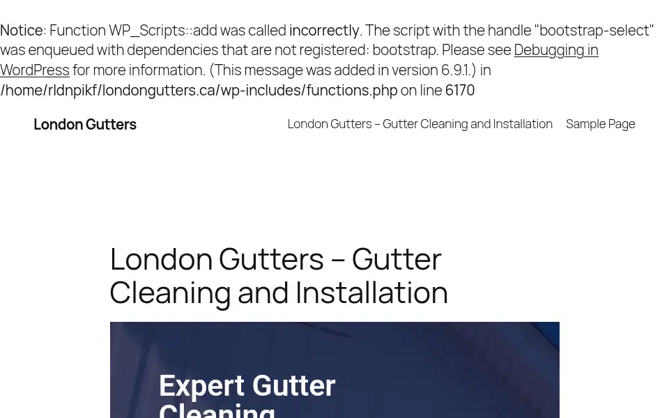 Screenshot of londongutters.ca