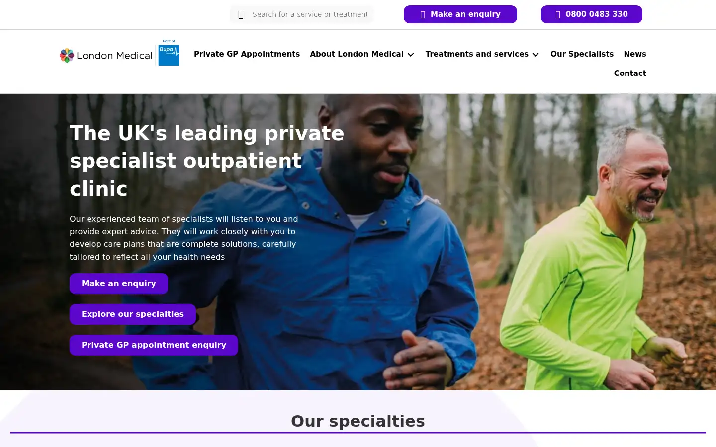 Screenshot of londonmedical.co.uk