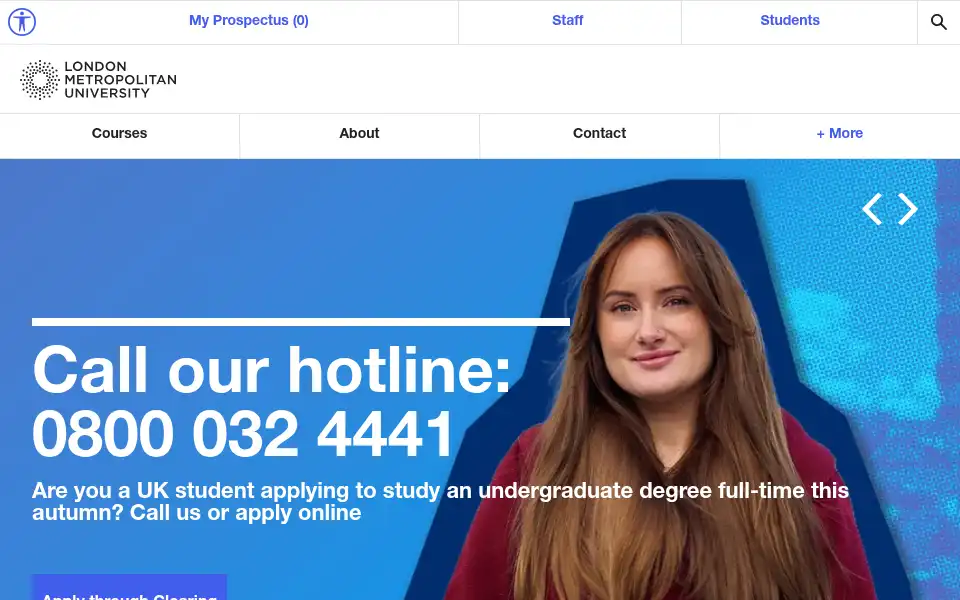Screenshot of londonmet.ac.uk