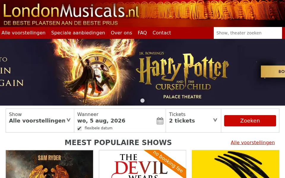 Screenshot of londonmusicals.nl
