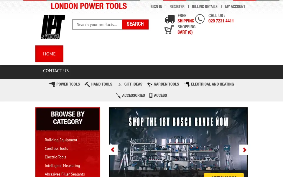 Screenshot of londonpowertools.co.uk