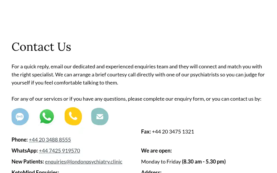 Screenshot of londonpsychiatry.clinic