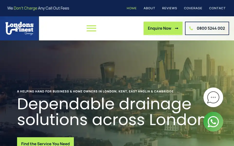 Screenshot of londonsfinestdrainage.co.uk