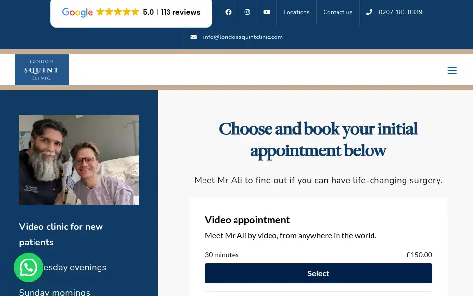 Screenshot of londonsquintclinic.com