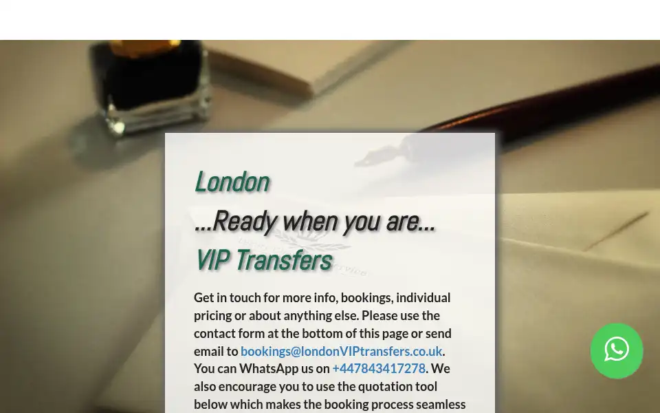 Screenshot of londonviptransfers.co.uk