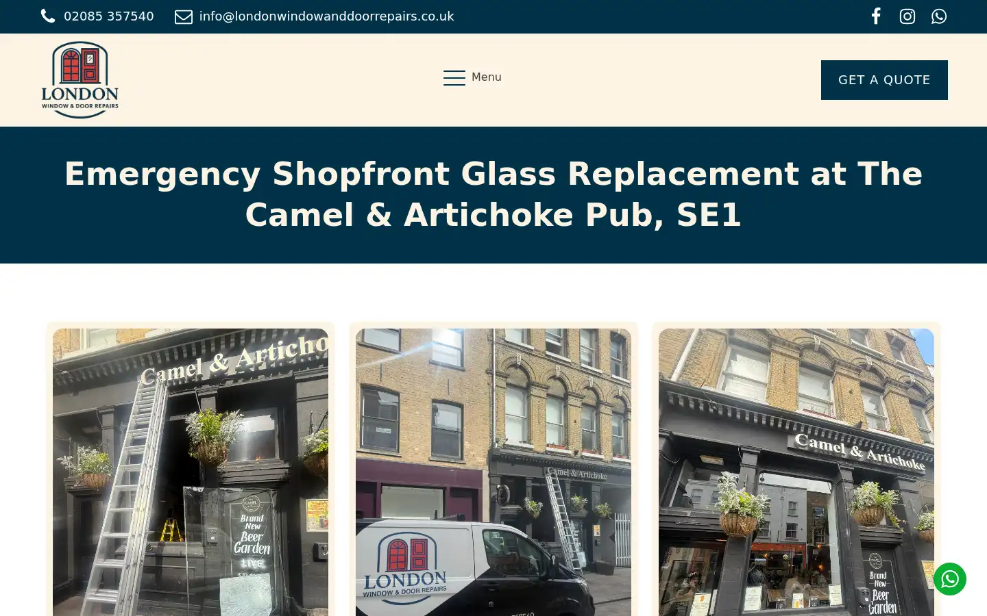 Screenshot of londonwindowanddoorrepairs.co.uk