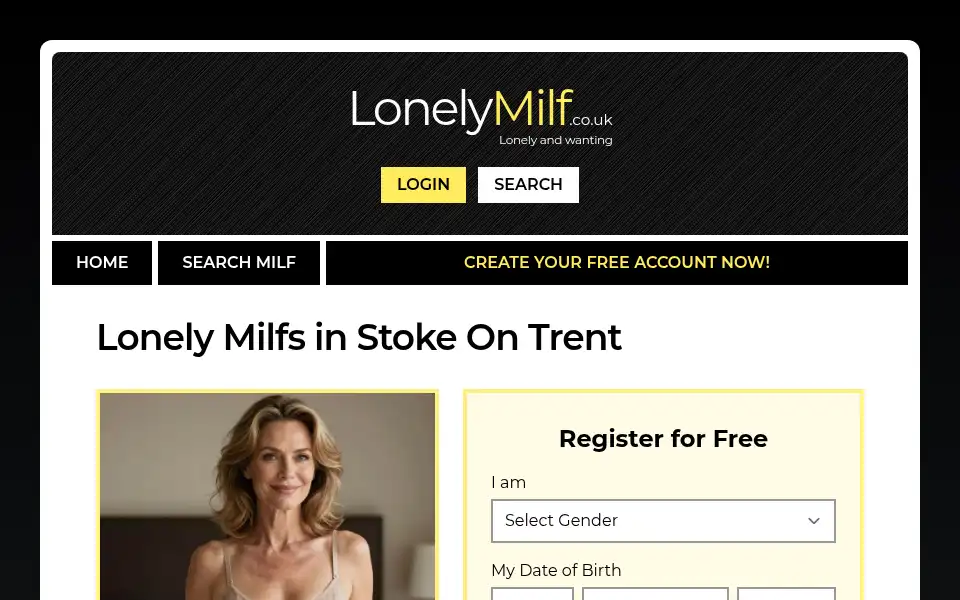 Screenshot of lonelymilf.co.uk