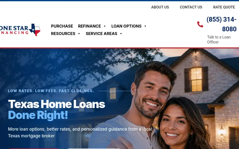Screenshot of lonestarfinancing.com