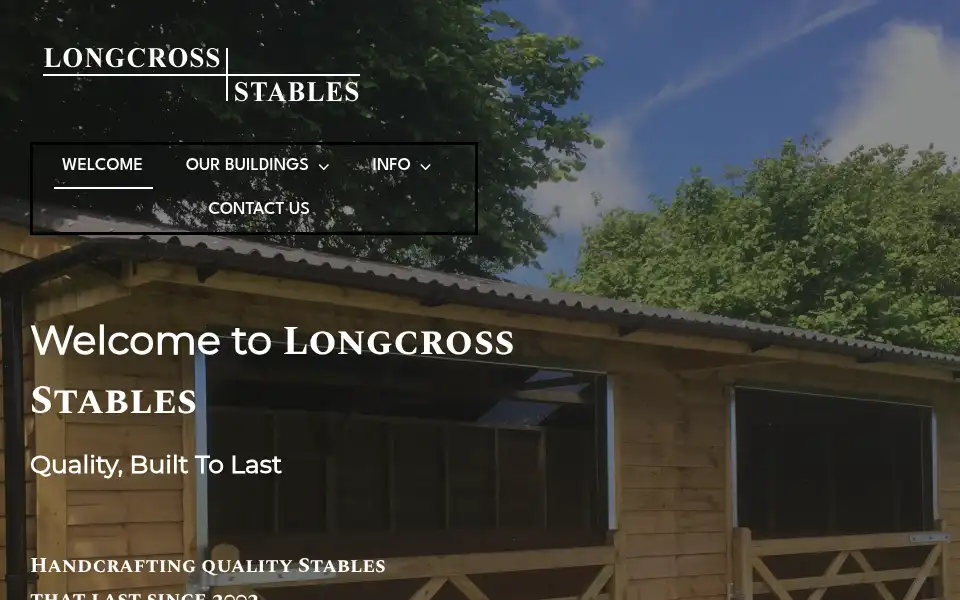 Screenshot of longcrossstables.co.uk