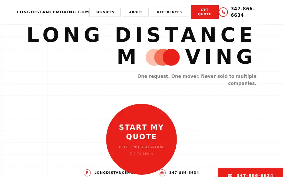 Screenshot of longdistancemoving.com