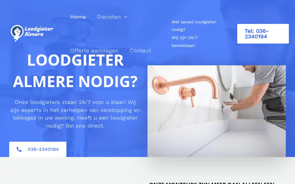 Screenshot of loodgieteralmere.nl