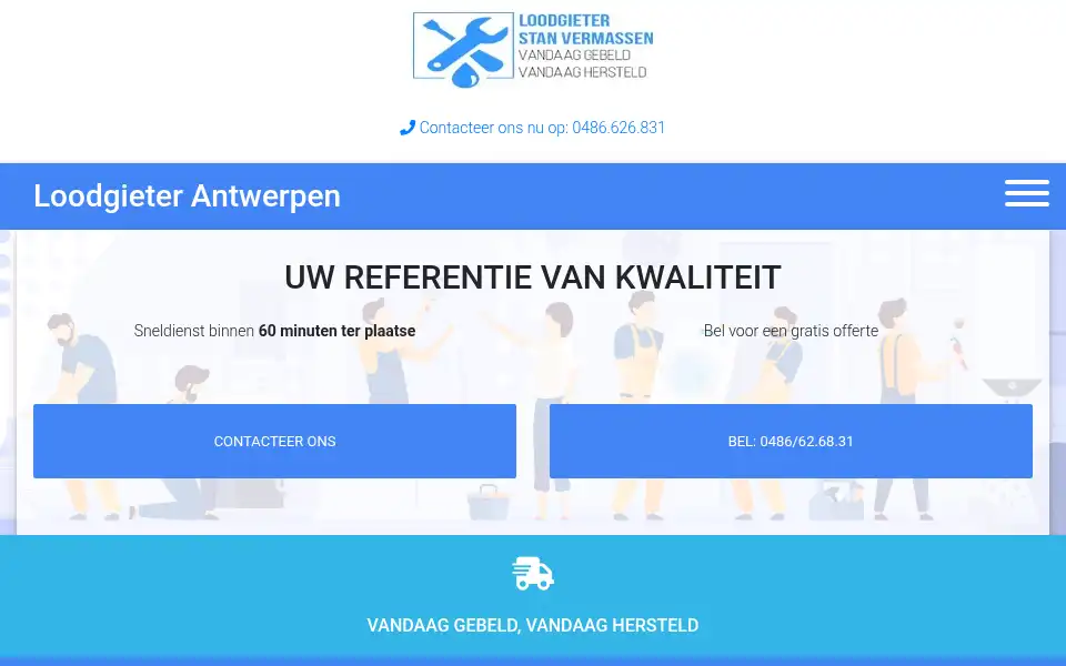 Screenshot of loodgieterantwerpen.net