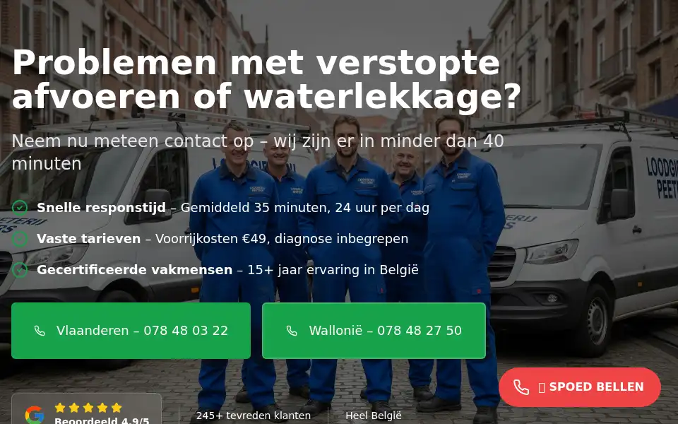 Screenshot of loodgieterscentrale.com