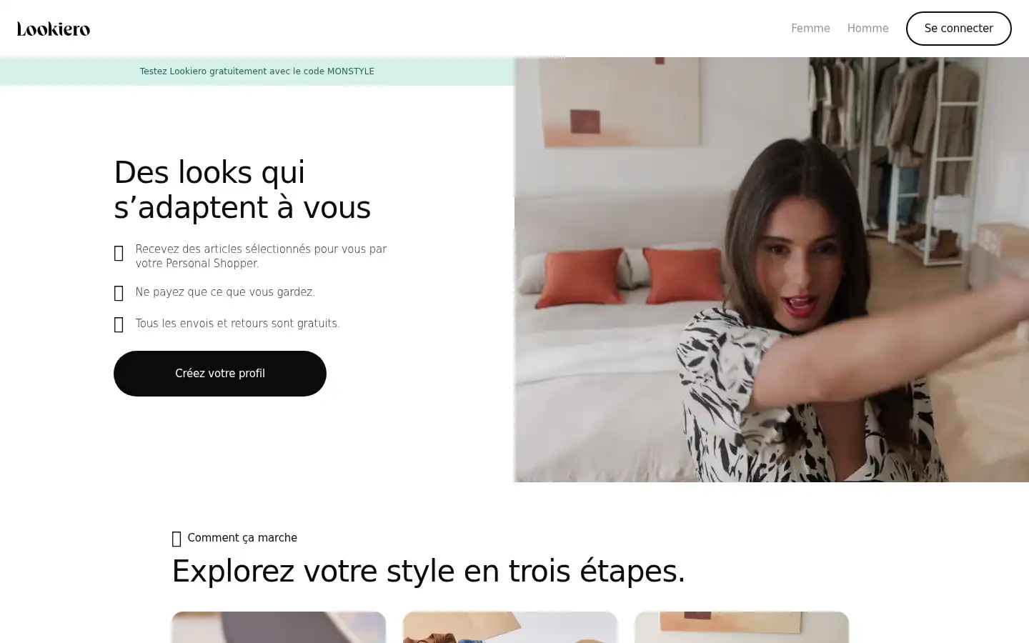 Screenshot of lookiero.fr
