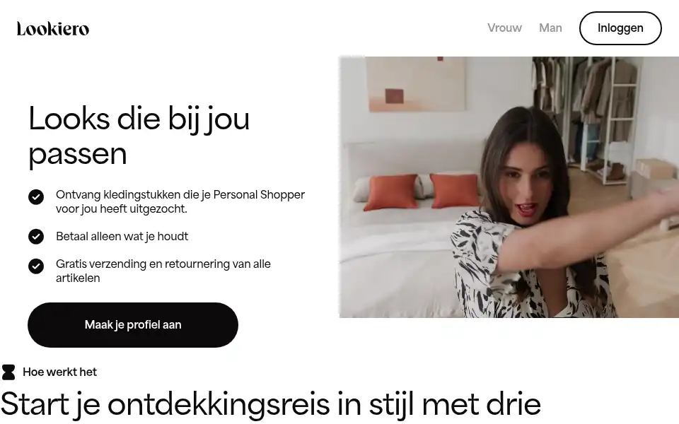 Screenshot of lookiero.nl