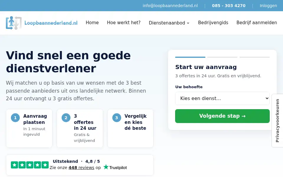 Screenshot of loopbaannederland.nl