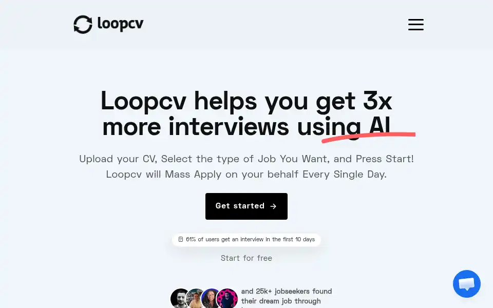 Screenshot of loopcv.pro