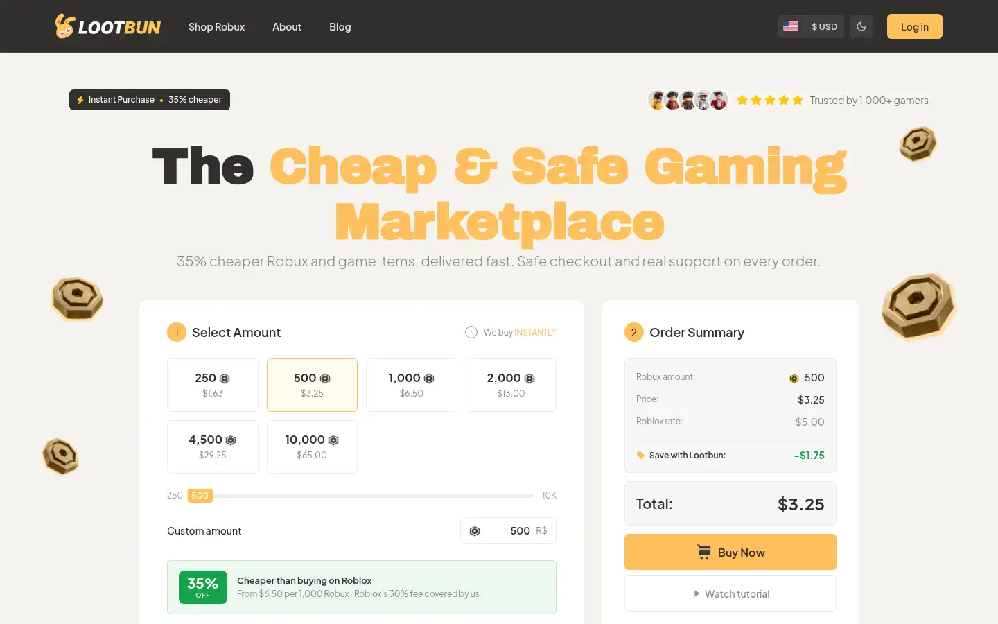 Screenshot of lootbun.com
