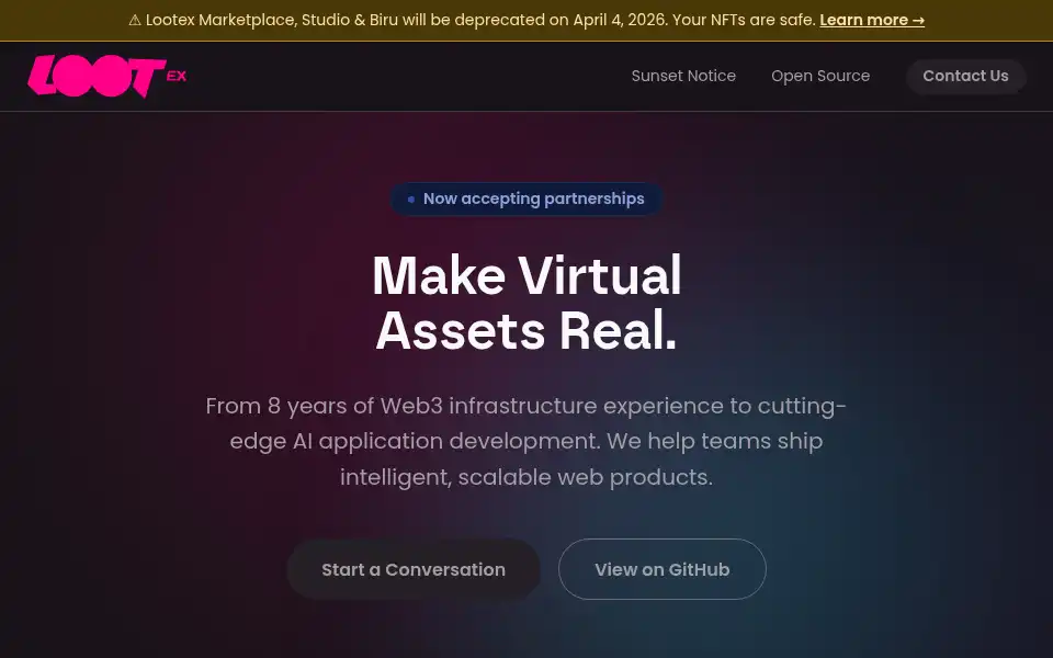 Screenshot of lootex.io