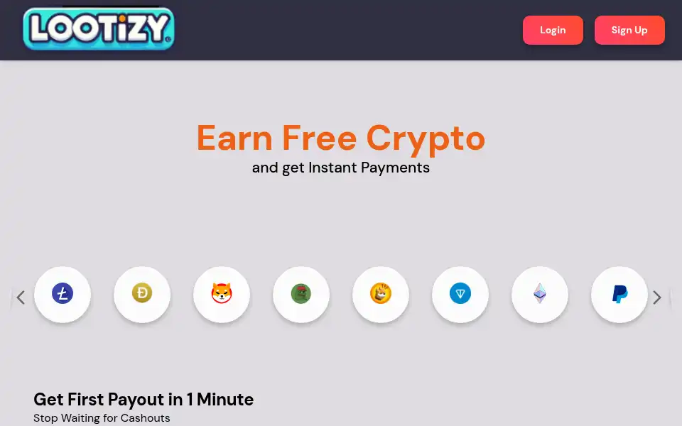 Screenshot of lootizy.com