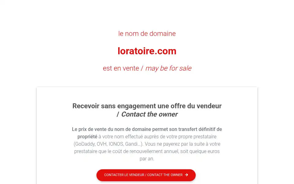 Screenshot of loratoire.com
