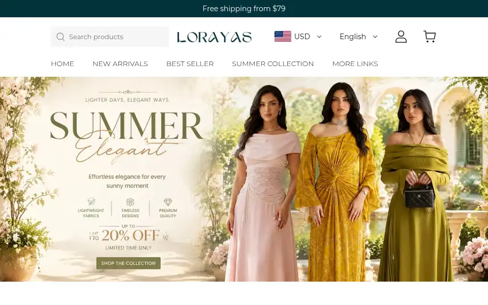 Screenshot of lorayas.com