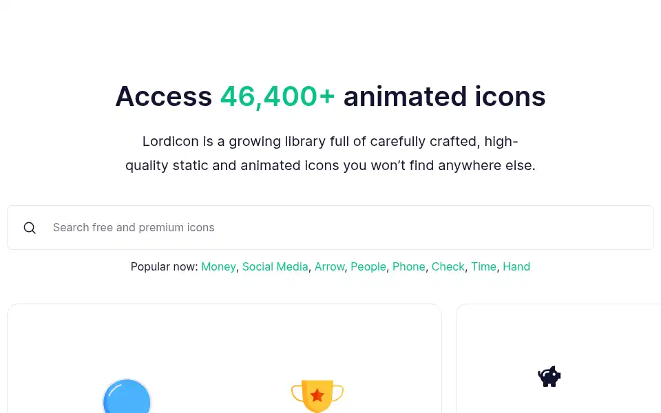 Screenshot of lordicon.com