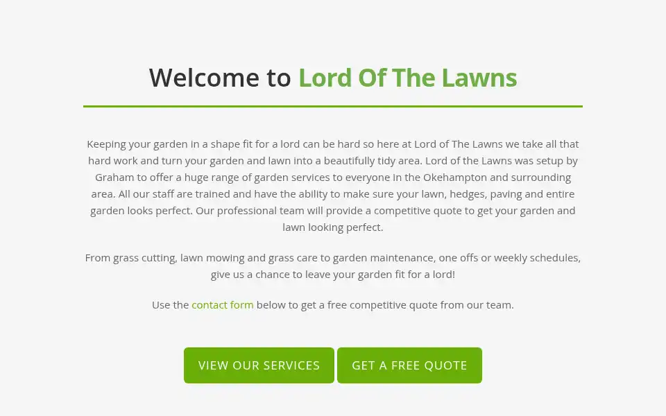Screenshot of lordofthelawns.co.uk