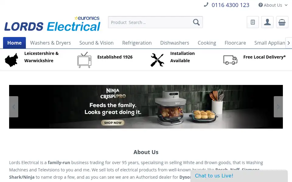 Screenshot of lords-electrical.co.uk