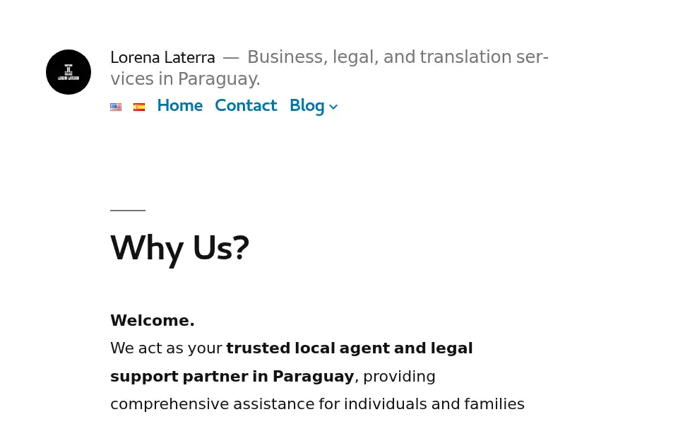 Screenshot of lorenalaterra.com