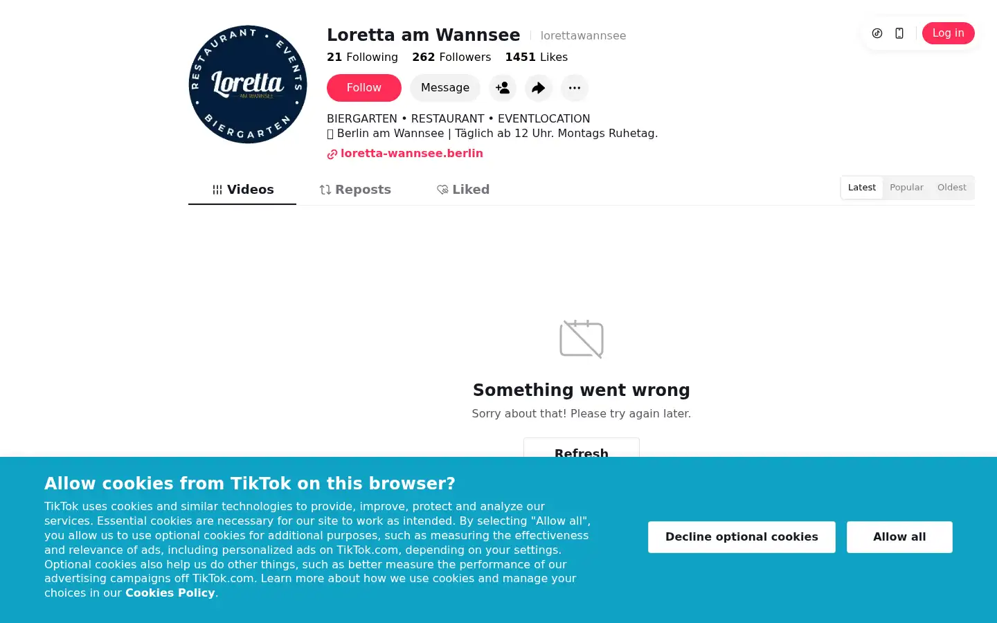 Screenshot of loretta-wannsee.berlin