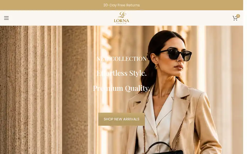 Screenshot of lornafashion.com