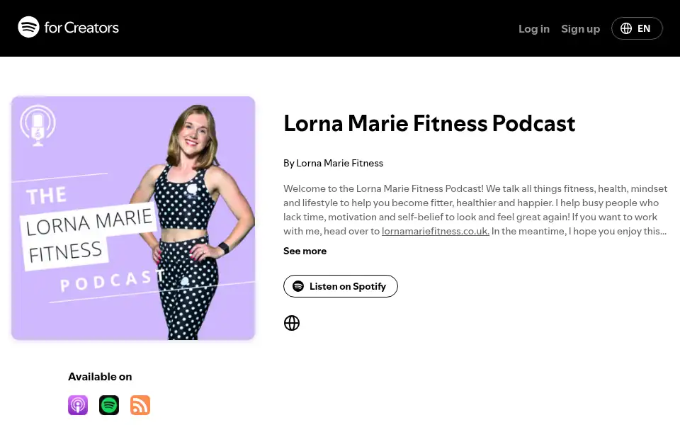 Screenshot of lornamariefitness.co.uk