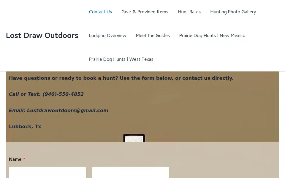 Screenshot of lostdrawoutdoors.com