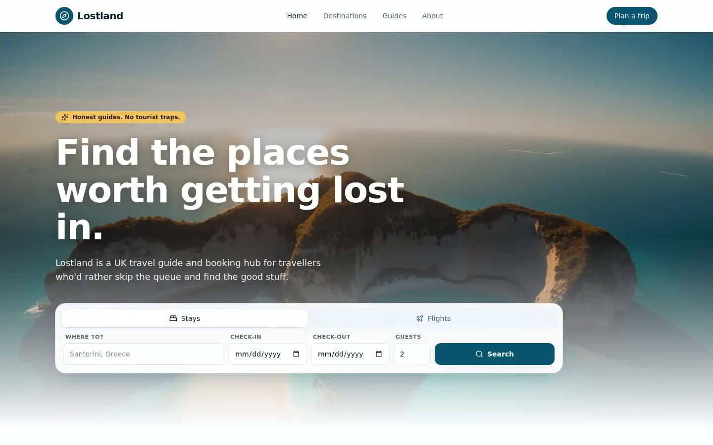 Screenshot of lostland.co.uk