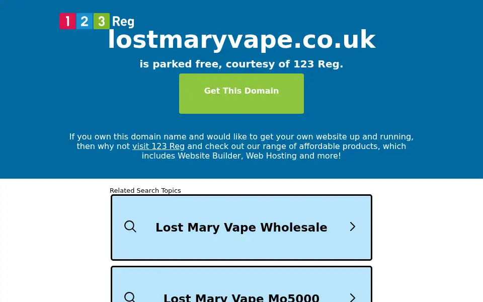 Screenshot of lostmaryvape.co.uk
