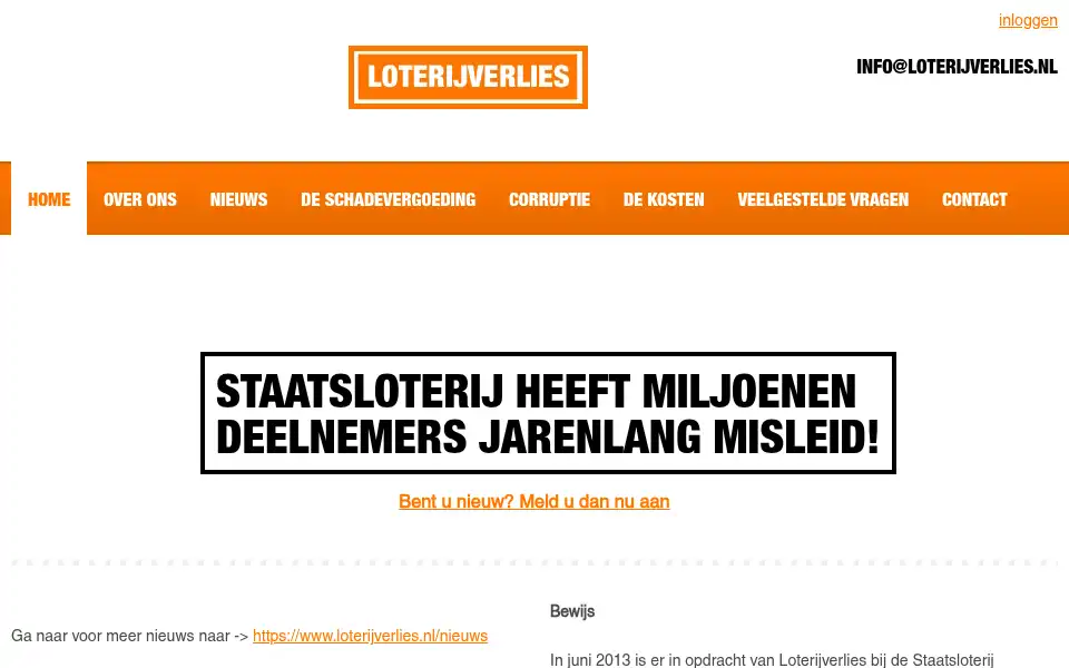 Screenshot of loterijverlies.nl