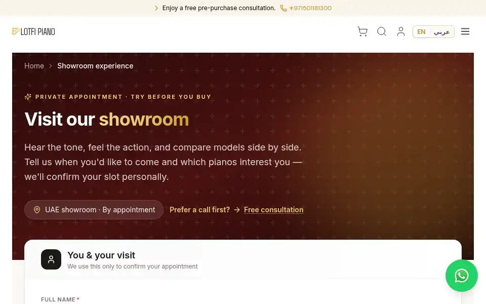 Screenshot of lotfipiano.ae