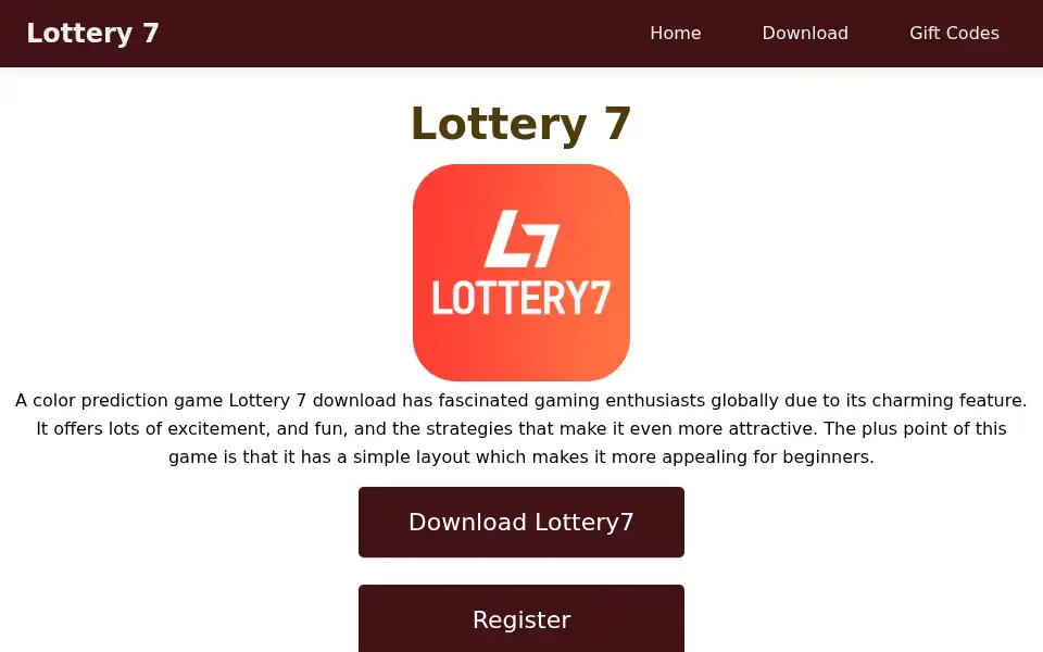 Screenshot of lottery7.casino