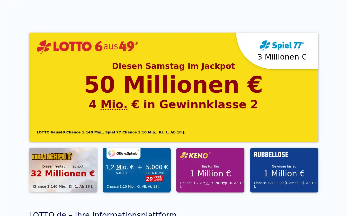 Screenshot of lotto.de