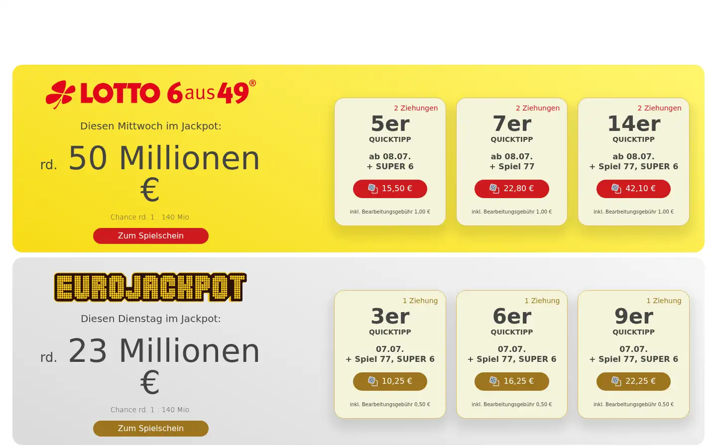 Screenshot of lotto-thueringen.de