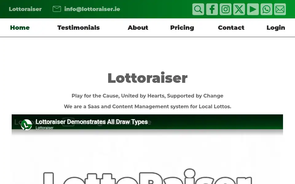 Screenshot of lottoraiser.ie