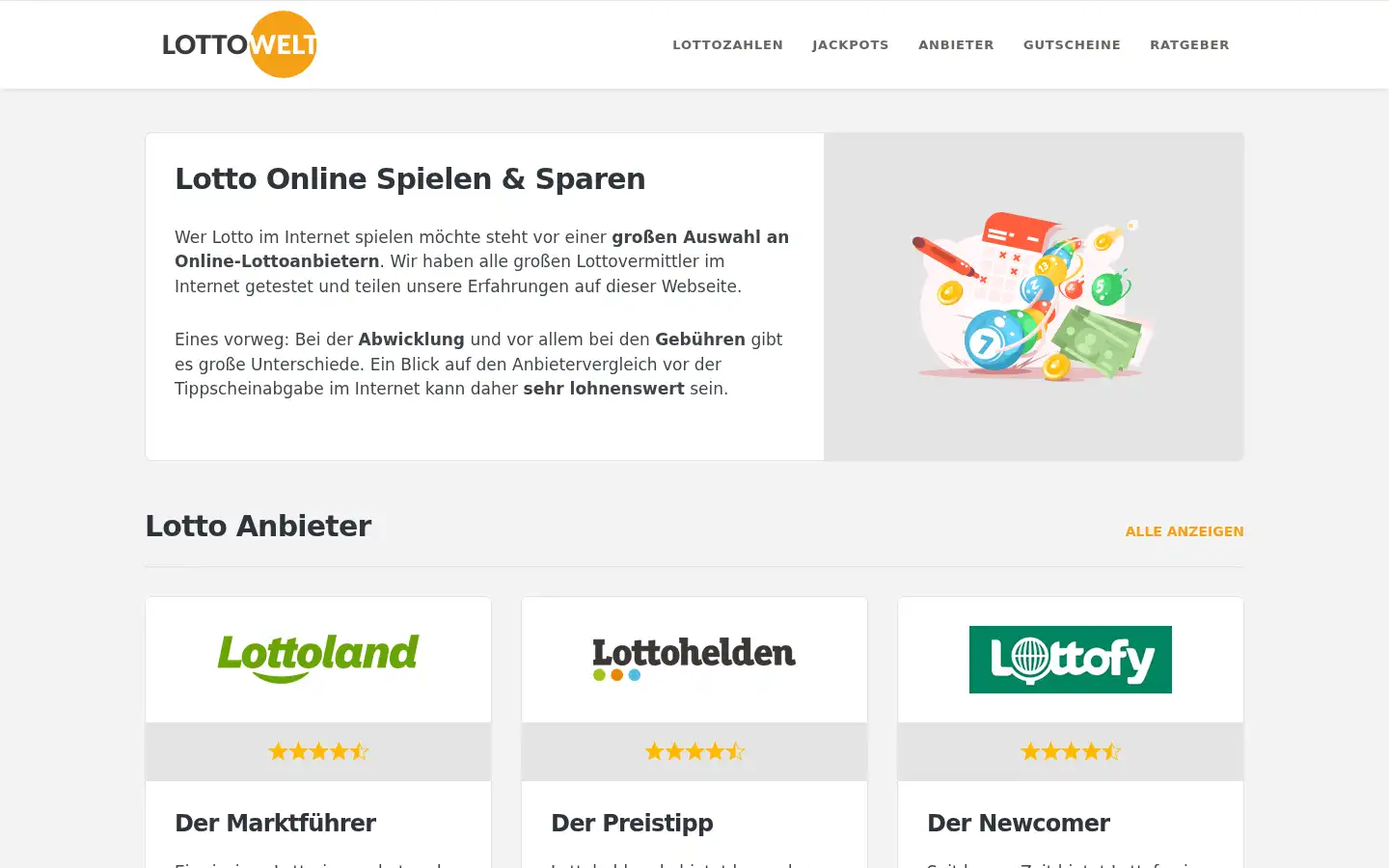 Screenshot of lottowelt.de