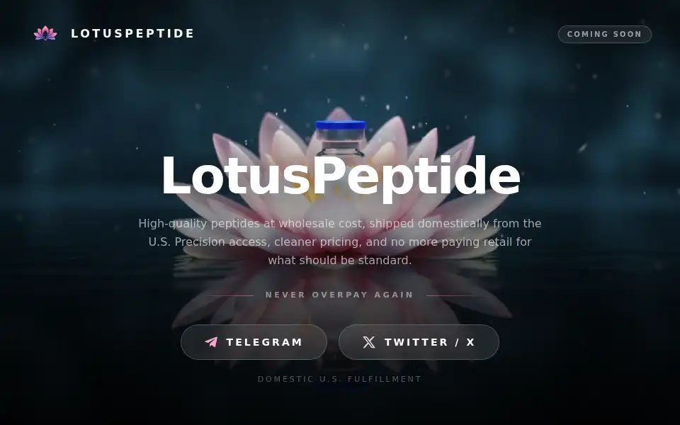 Screenshot of lotuspeptide.com