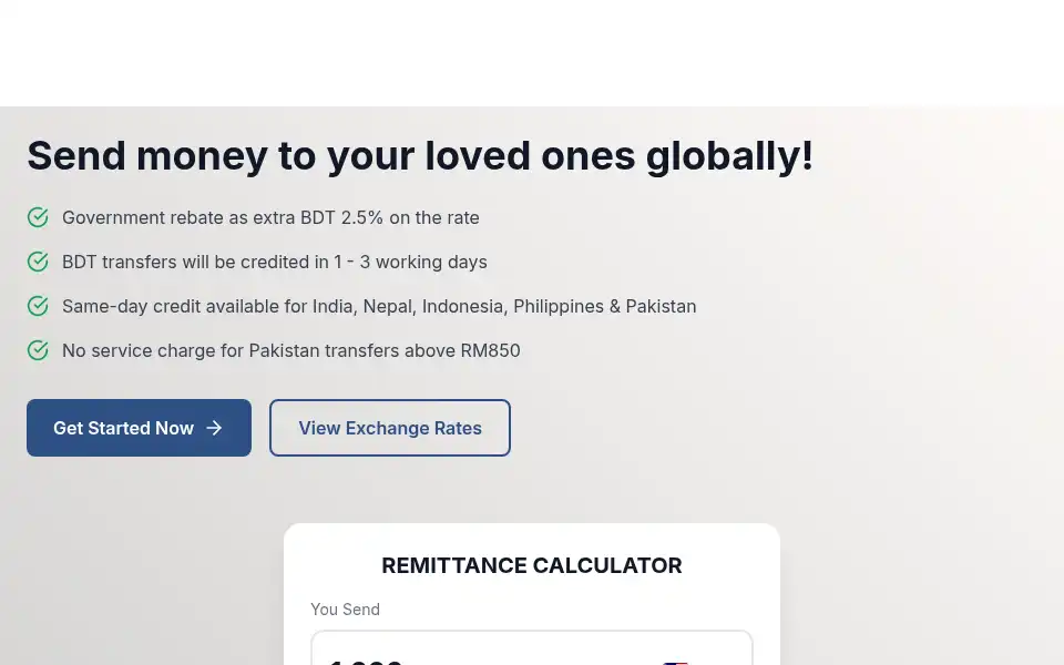 Screenshot of lotusremit.com