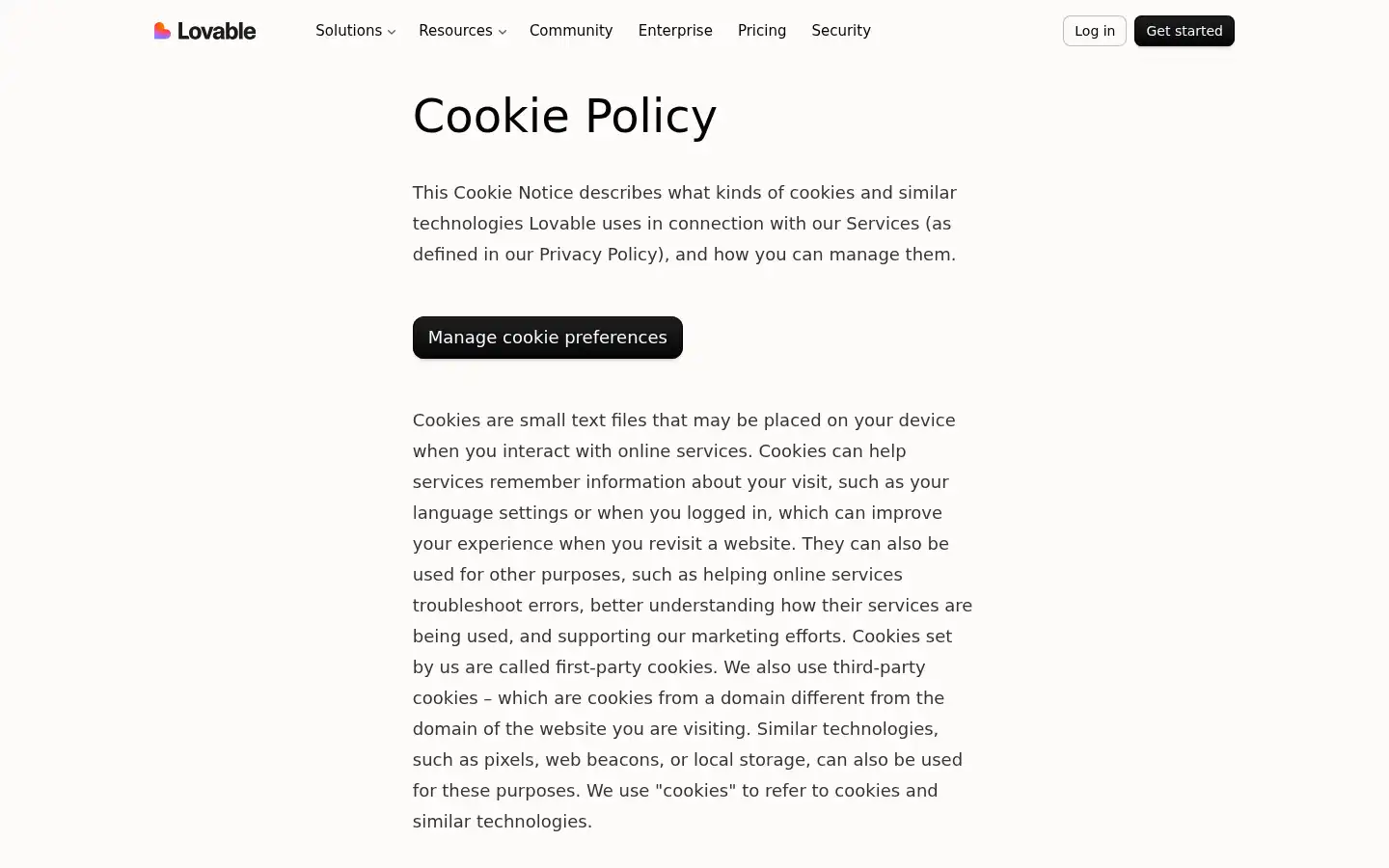 Screenshot of lovable.ai